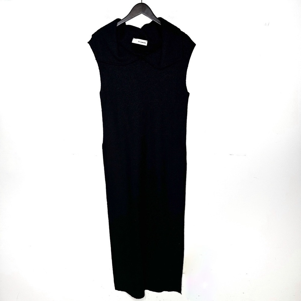 UN-NAMABLE Black Wool Blend Tunic Dress Side Slits Made in Italy Lagenlook
